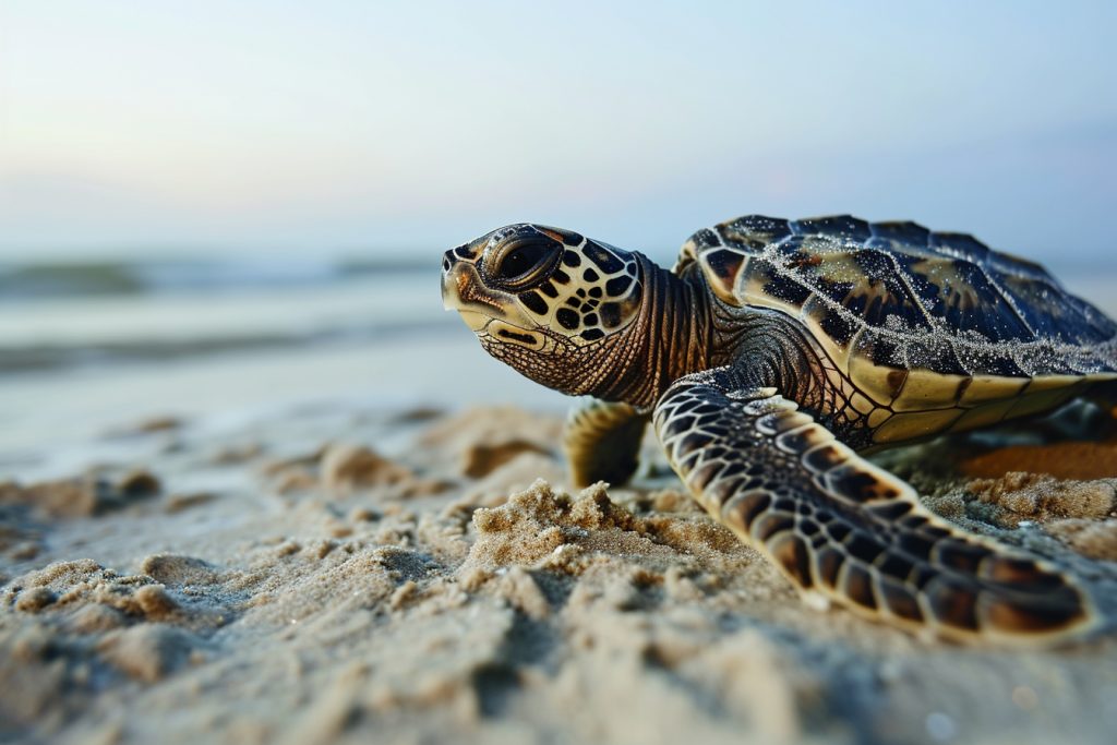 La protection des tortues marines : naissance et évasion.